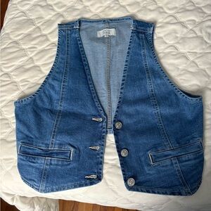 Denim Button-Up Vest
